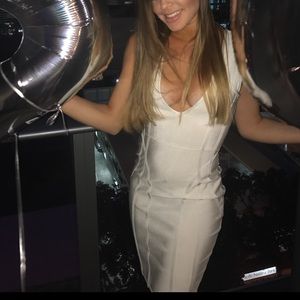 Misguided white bodycon dress US 4